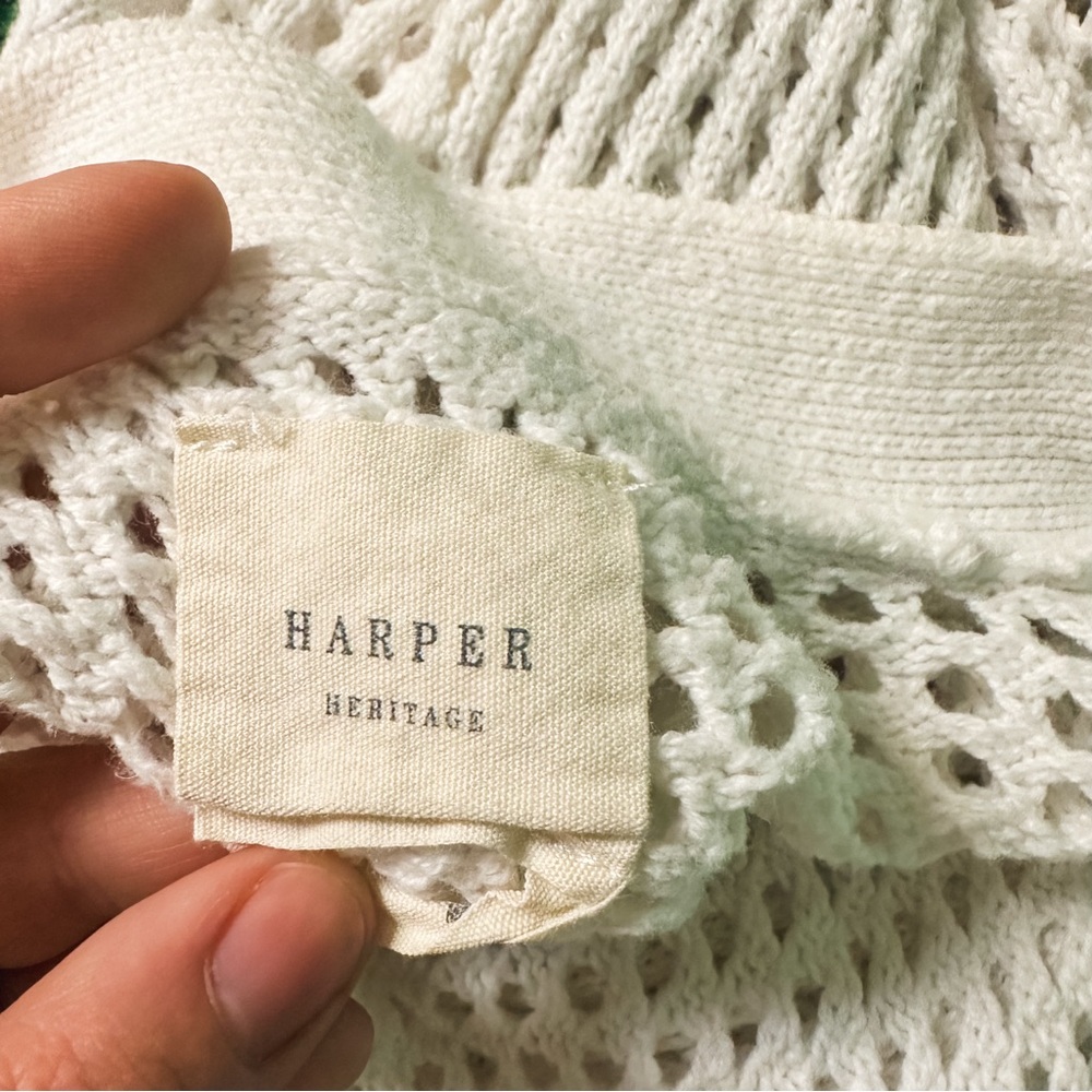 Francesca’s Harper Heritage White Open Knit Cardigan Sweater Womens Size M - Picture 6 of 7